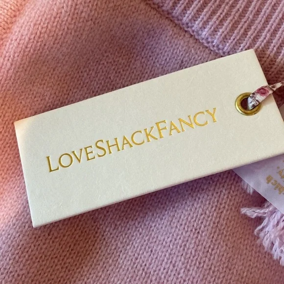 NWT Love Shack Fancy Tristan Pink Knit Sweat Pants/Joggers. Size XS. Cashmere. - Picture 9 of 15